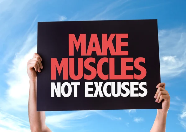 Fare muscoli non scusa carta — Foto Stock