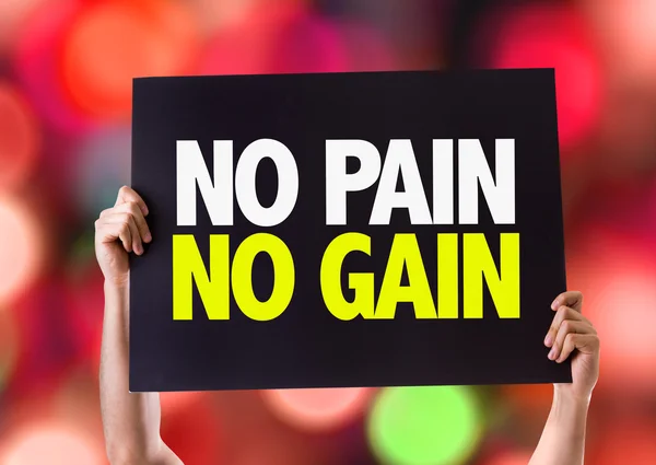 Niet Pain No Gain kaart — Stockfoto