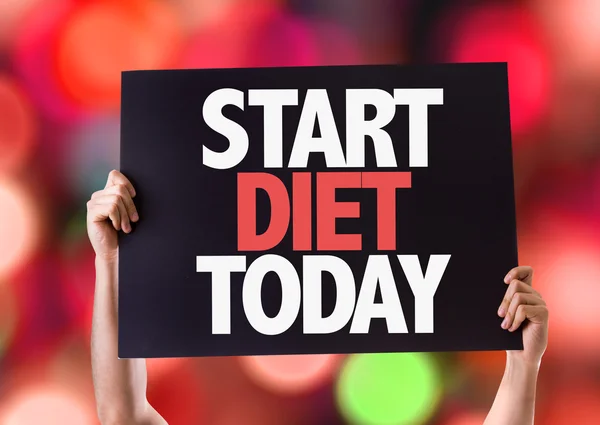 Başlangıç bugün diyet kartı — Stok fotoğraf