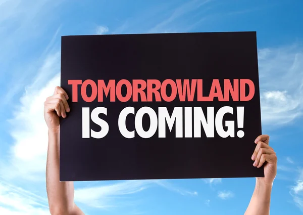 Tomorrowland jest karta przyjście — Zdjęcie stockowe