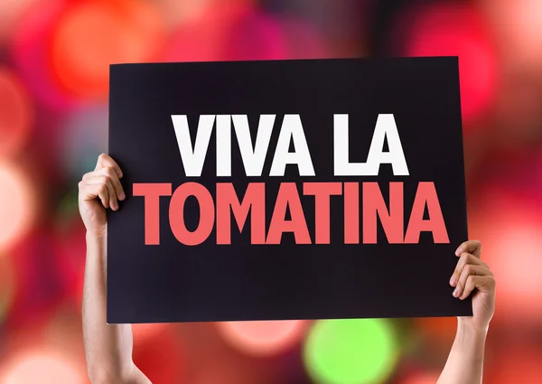 Salute per la carta del partito di Tomatina — Foto Stock