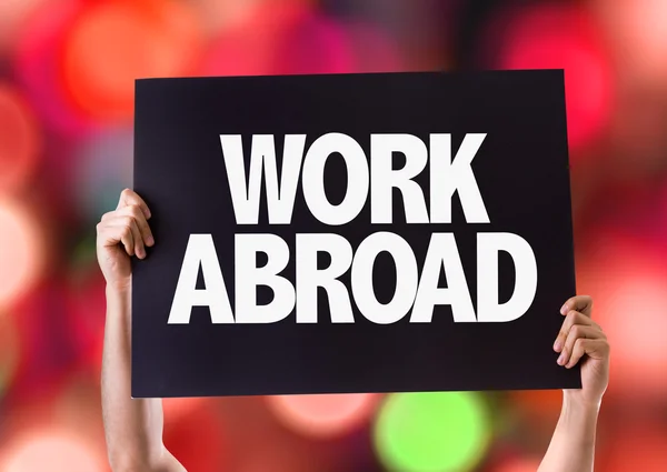 Arbete utomlands kort — Stockfoto