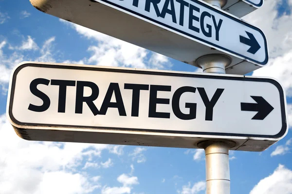 Znak kierunku strategii — Zdjęcie stockowe