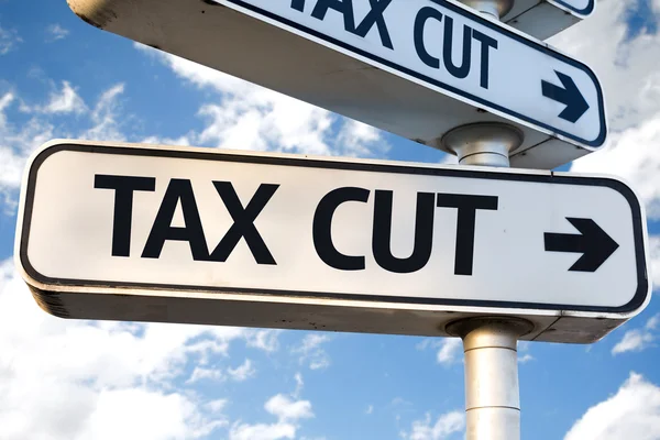 Tax Cut direction sign — Stock Photo, Image