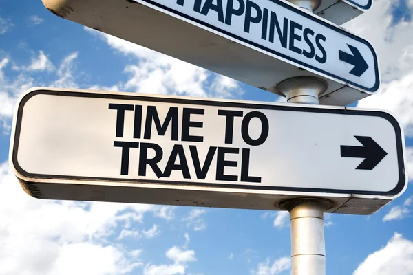 Time to Travel direction sign — Stock Photo, Image
