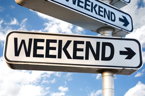 Weekend richting teken — Stockfoto