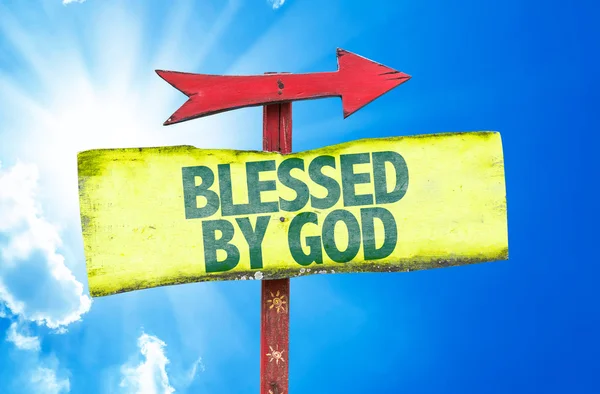 Blessed By God text sign — Stock Photo, Image