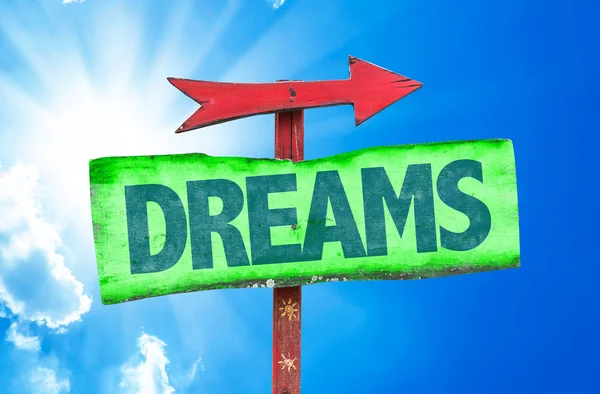 Dreams wooden sign — Stock Photo, Image
