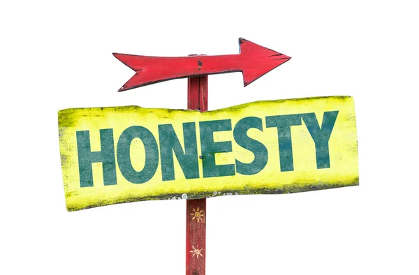 Sinalização de texto de honestidade — Fotografia de Stock