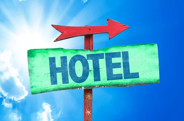 Señal de texto del hotel — Foto de Stock