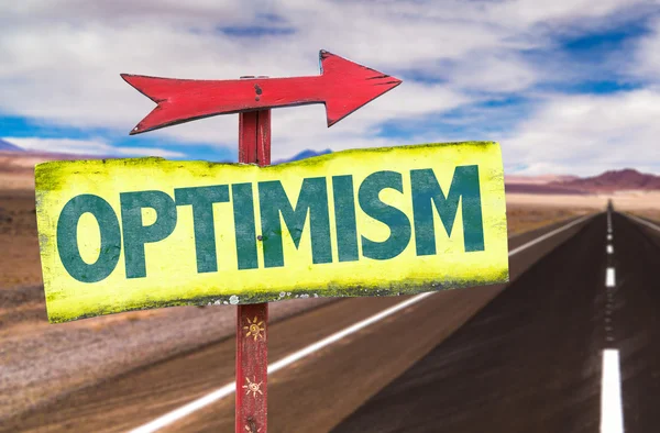 Tecken på optimism text — Stockfoto