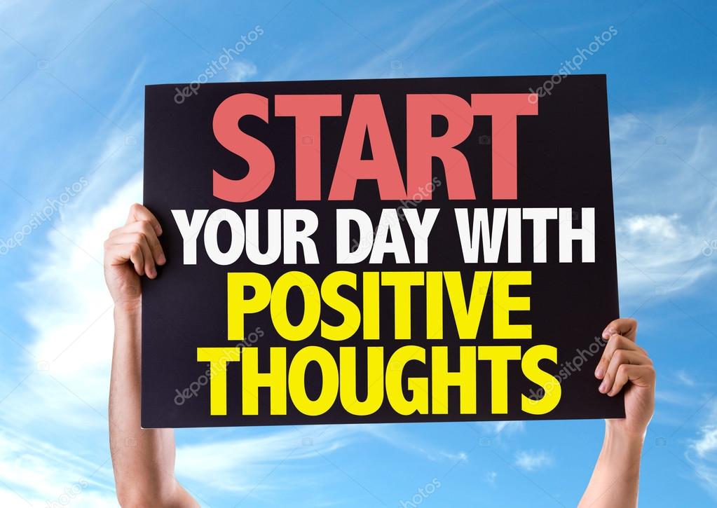Always Start Your Day With A Positive Attitude Start Your Day with Positive Thoughts card Stock Photo by