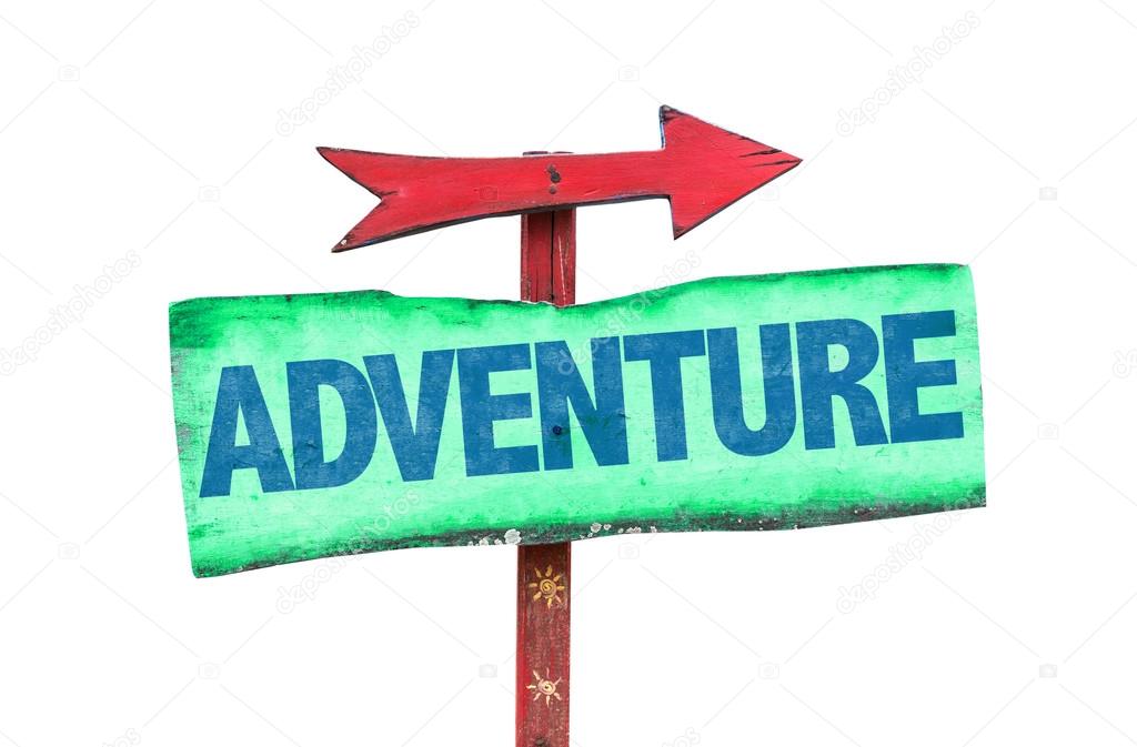 adventure text sign