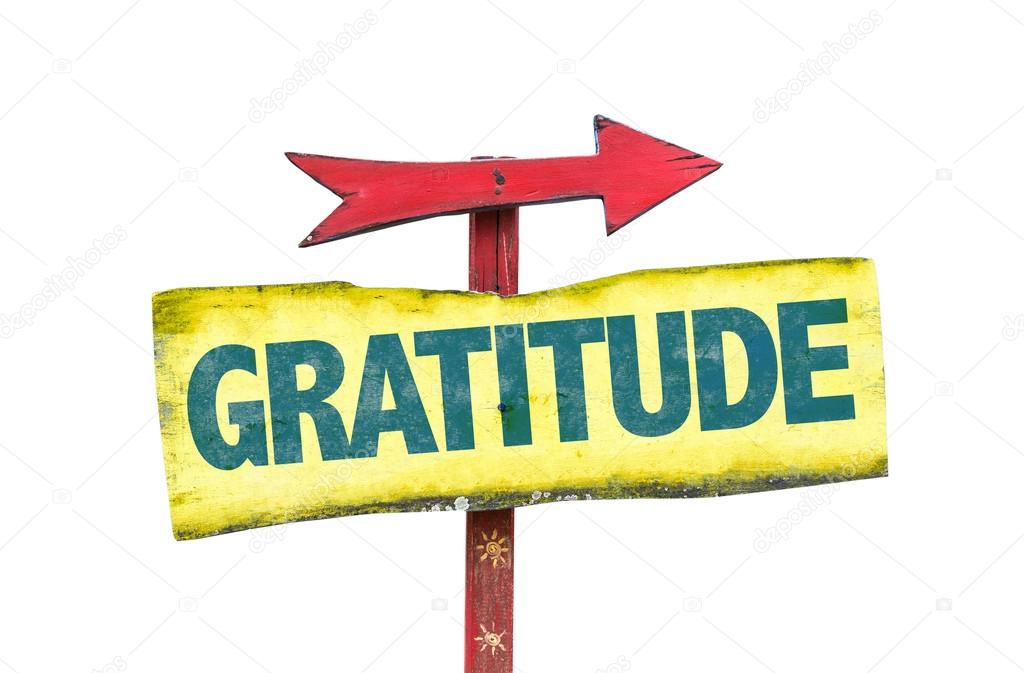 gratitude text sign