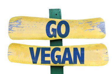 Vegan ahşap işareti gitmek