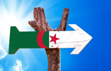 Cezayir bayrağı ahşap işareti
