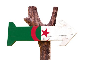 Cezayir bayrağı ahşap işareti