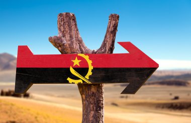 Angola Flag wooden sign clipart