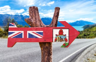 Bermuda bayrak ahşap işareti
