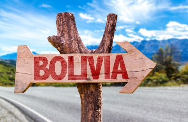 Bolivia wooden sign clipart
