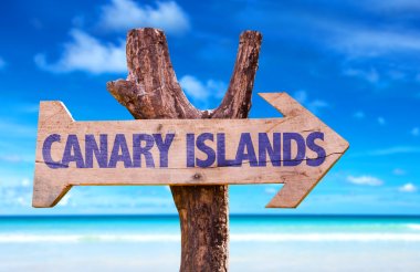 Canary Islands wooden sign clipart