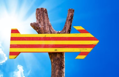 Catalonia bayrak ahşap işareti