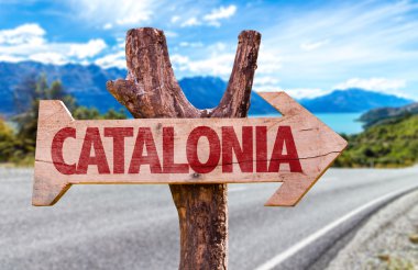 Catalonia ahşap işareti