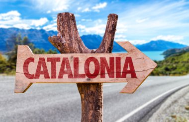 Catalonia wooden sign clipart