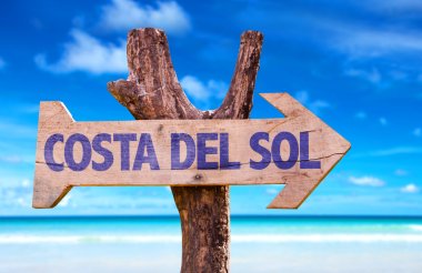 Costa Del Sol wooden sign clipart