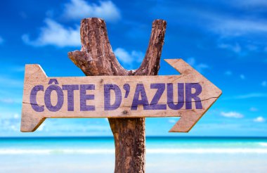 Cote D'Azur ahşap işareti