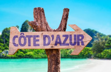 Cote D'Azur ahşap işareti