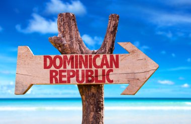 Dominican Republic wooden sign clipart