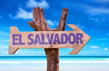 El Salvador wooden sign clipart