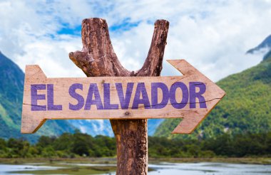 El Salvador wooden sign clipart
