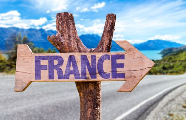 France wooden sign clipart