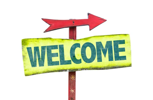 Welcome text sign — Stock Photo, Image