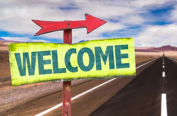 Welcome text sign — Stock Photo, Image