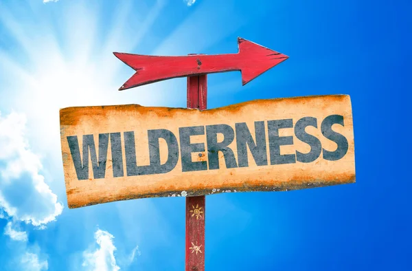 Wilderness wooden sign — Stock Photo, Image