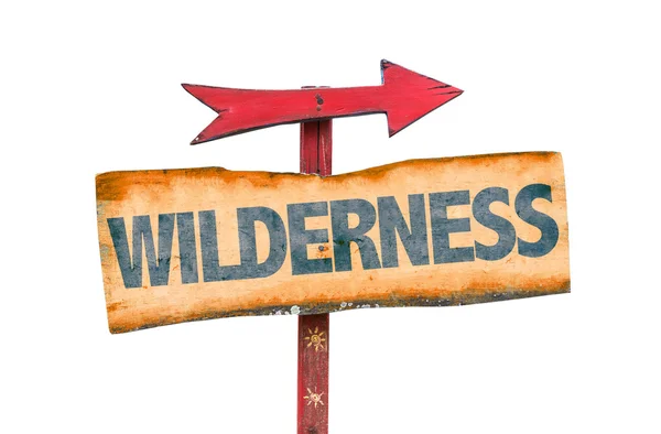 Wilderness wooden sign — Stock Photo, Image