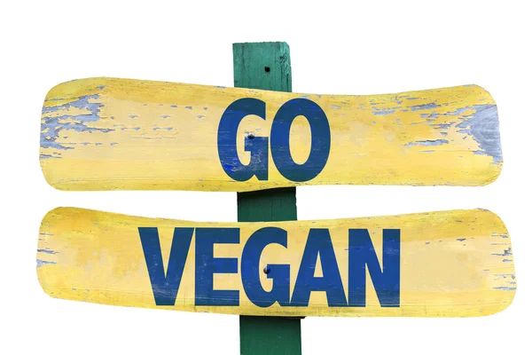 Ga Vegan houten aanmelden — Stockfoto