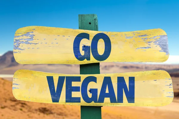 Go Vegan vývěsní štít — Stock fotografie