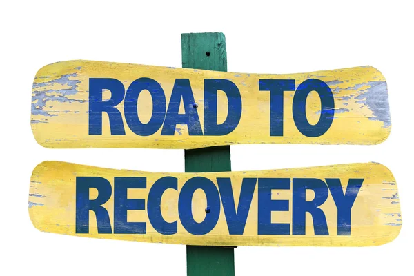 Road to Recovery wooden sign — Stock Photo, Image