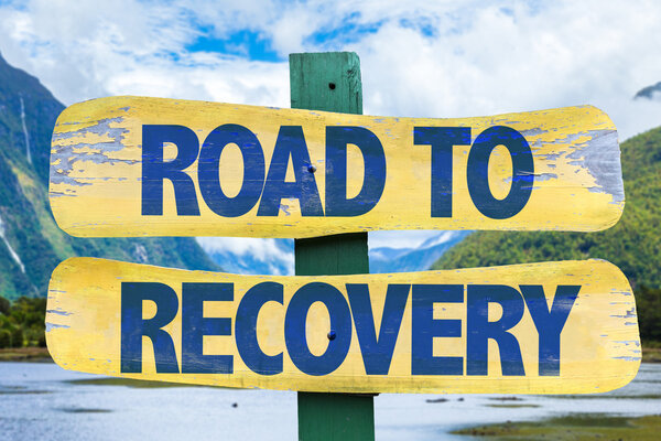 Road to Recovery wooden sign