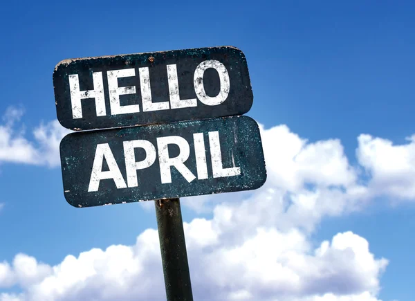 Hello April sign — Stock Photo, Image