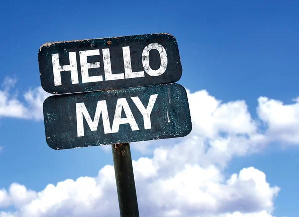 Hello May sign — Stock Photo, Image