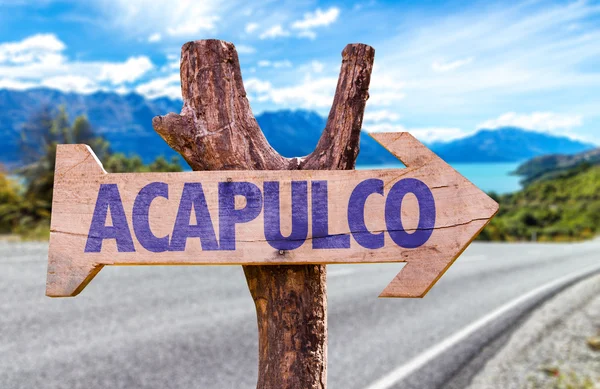 Acapulco-Holzschild — Stockfoto