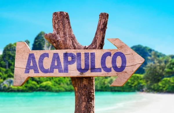 Acapulco ahşap işareti — Stok fotoğraf