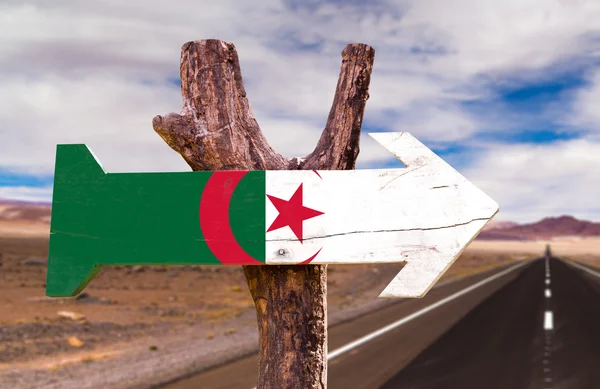 Algeria Flag wooden sign — Stock Photo, Image