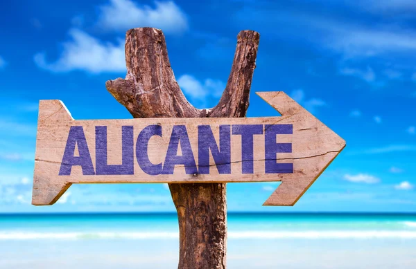 Alicante wooden sign — Stock Photo, Image