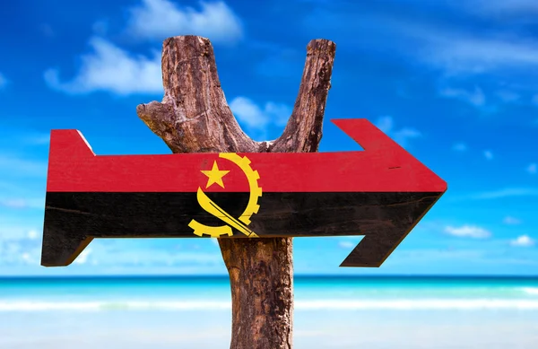 Angola Flag wooden sign — Stock Photo, Image